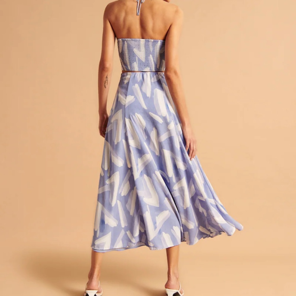 Abercrombie & Fitch Blue and White Midi Skirt - Picture 5 of 7